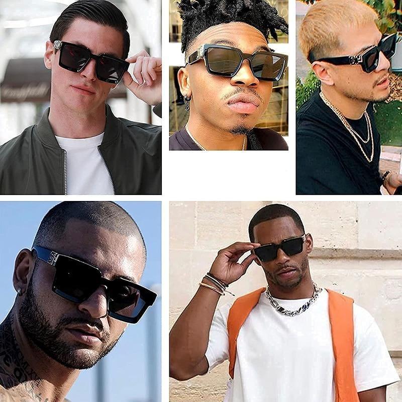Black Vintage Design Sunglasses Luxury Design Stylish Classic  Sunglasses For Women Fashionable Trending Rectangle Shape Sunglasses For Ladies Summer UV400 Shades For Female