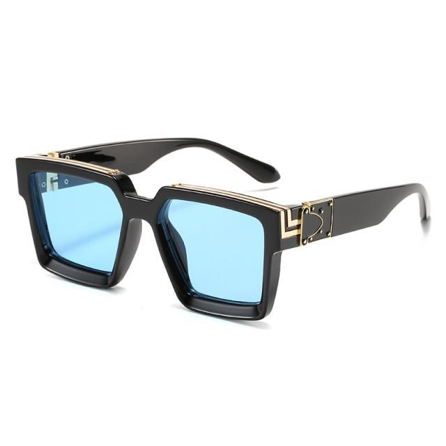 Black Vintage Design Sunglasses Luxury Design Stylish Classic  Sunglasses For Women Fashionable Trending Rectangle Shape Sunglasses For Ladies Summer UV400 Shades For Female