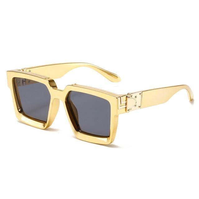 Black Vintage Design Sunglasses Luxury Design Stylish Classic  Sunglasses For Women Fashionable Trending Rectangle Shape Sunglasses For Ladies Summer UV400 Shades For Female