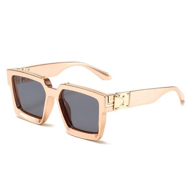 Black Vintage Design Sunglasses Luxury Design Stylish Classic  Sunglasses For Women Fashionable Trending Rectangle Shape Sunglasses For Ladies Summer UV400 Shades For Female