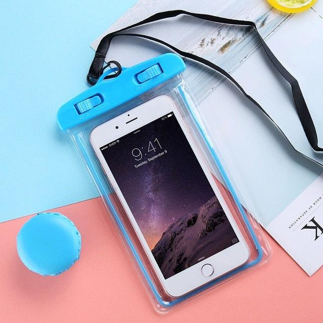 Black Waterproof Mobile Cover Pouch Mobile Case Phone Pouch for iPhone Outdoor Waterproof Phone Case Universal Bag For iPhone 13 12 11 Pro Max Waterproof Phone Pouch Case & Strap