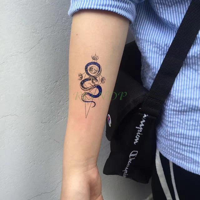 Black Waterproof Temporary Bird Tattoo Sticker Arm Leg Wrist Modern Small Tattoo For Womens And Kids