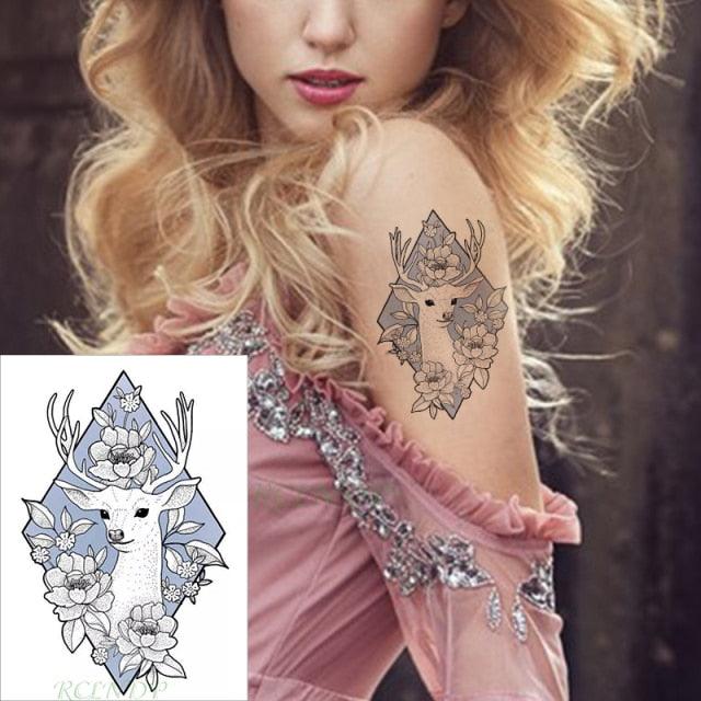 Black Waterproof Temporary Bird Tattoo Sticker Arm Leg Wrist Modern Small Tattoo For Womens And Kids