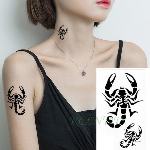 Black Waterproof Temporary Bird Tattoo Sticker Arm Leg Wrist Modern Small Tattoo For Womens And Kids