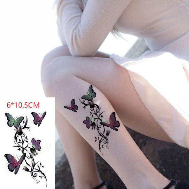 Black Waterproof Temporary Bird Tattoo Sticker Arm Leg Wrist Modern Small Tattoo For Womens And Kids