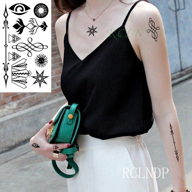 Black Waterproof Temporary Bird Tattoo Sticker Arm Leg Wrist Modern Small Tattoo For Womens And Kids