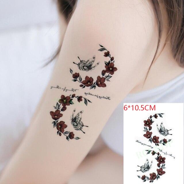 Black Waterproof Temporary Bird Tattoo Sticker Arm Leg Wrist Modern Small Tattoo For Womens And Kids