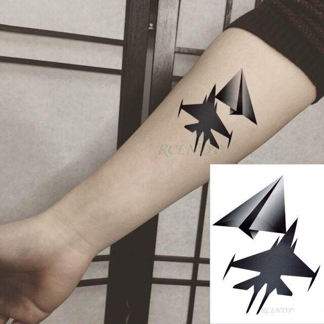 Black Waterproof Temporary Bird Tattoo Sticker Arm Leg Wrist Modern Small Tattoo For Womens And Kids