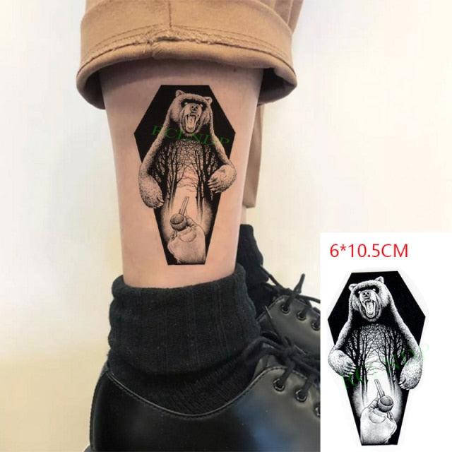 Black Waterproof Temporary Bird Tattoo Sticker Arm Leg Wrist Modern Small Tattoo For Womens And Kids
