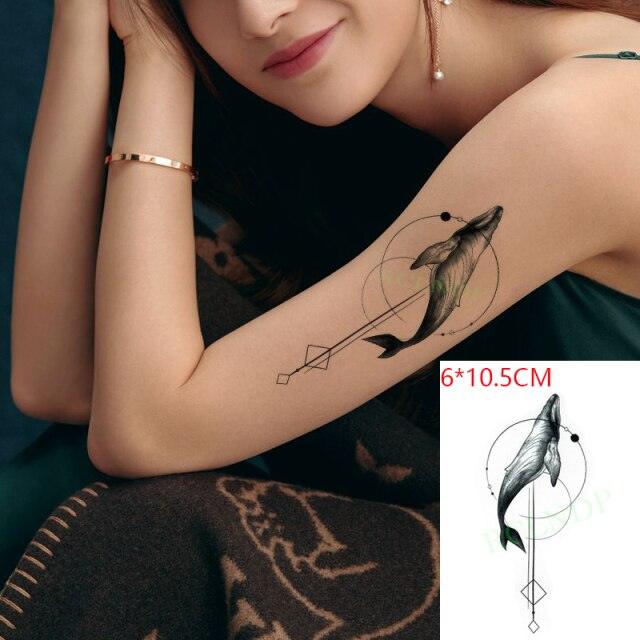 Black Waterproof Temporary Bird Tattoo Sticker Arm Leg Wrist Modern Small Tattoo For Womens And Kids