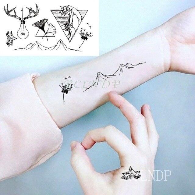Black Waterproof Temporary Bird Tattoo Sticker Arm Leg Wrist Modern Small Tattoo For Womens And Kids
