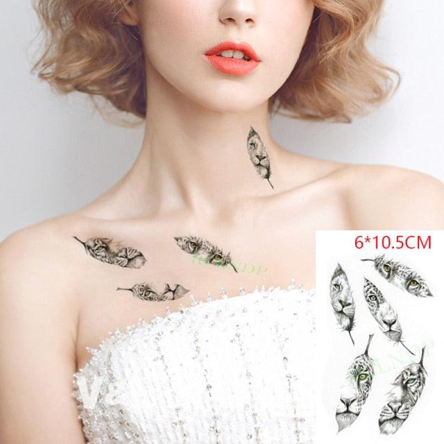 Black Waterproof Temporary Bird Tattoo Sticker Arm Leg Wrist Modern Small Tattoo For Womens And Kids