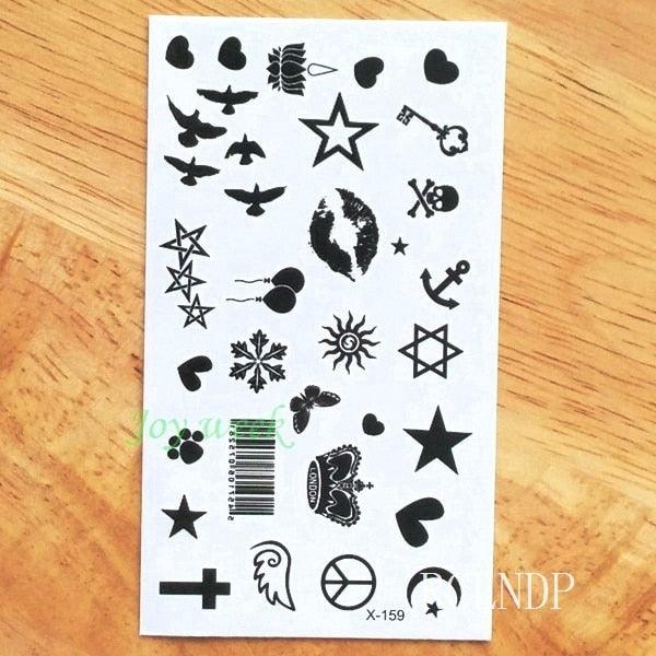 Black Waterproof Temporary Bird Tattoo Sticker Arm Leg Wrist Modern Small Tattoo For Womens And Kids