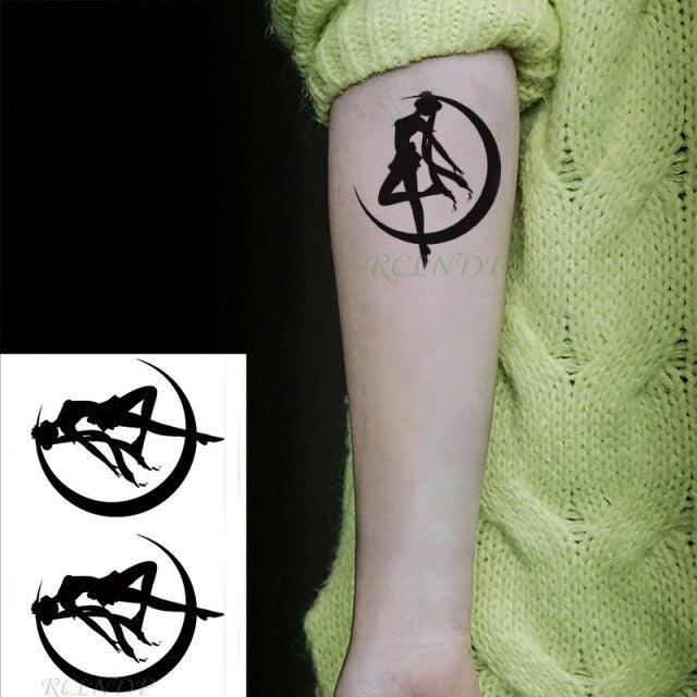 Black Waterproof Temporary Bird Tattoo Sticker Arm Leg Wrist Modern Small Tattoo For Womens And Kids