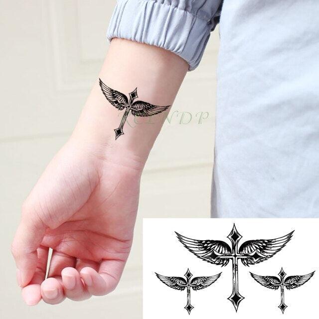 Black Waterproof Temporary Bird Tattoo Sticker Arm Leg Wrist Modern Small Tattoo For Womens And Kids