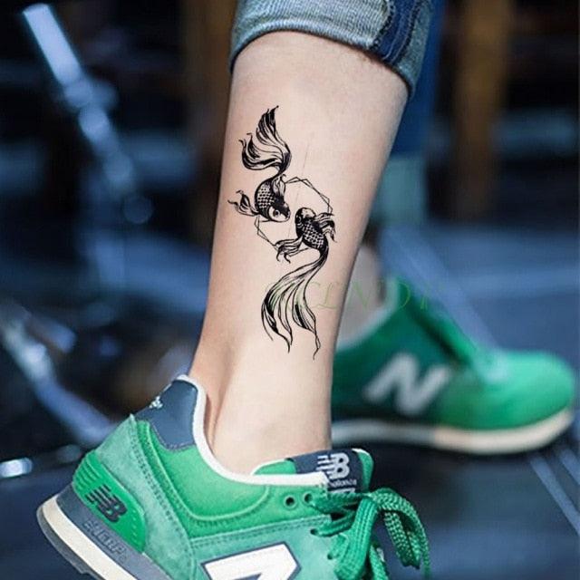 Black Waterproof Temporary Bird Tattoo Sticker Arm Leg Wrist Modern Small Tattoo For Womens And Kids