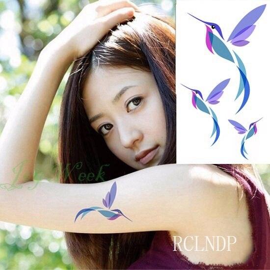 Black Waterproof Temporary Bird Tattoo Sticker Arm Leg Wrist Modern Small Tattoo For Womens And Kids