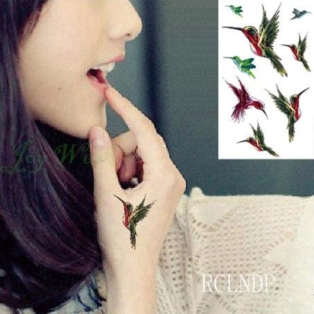 Black Waterproof Temporary Bird Tattoo Sticker Arm Leg Wrist Modern Small Tattoo For Womens And Kids