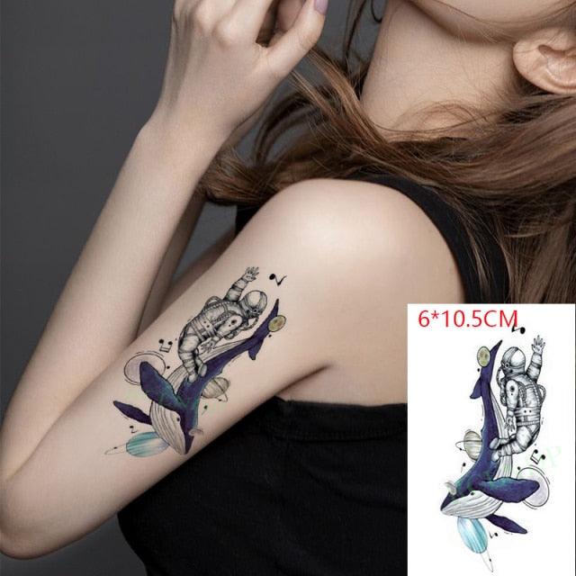 Black Waterproof Temporary Bird Tattoo Sticker Arm Leg Wrist Modern Small Tattoo For Womens And Kids