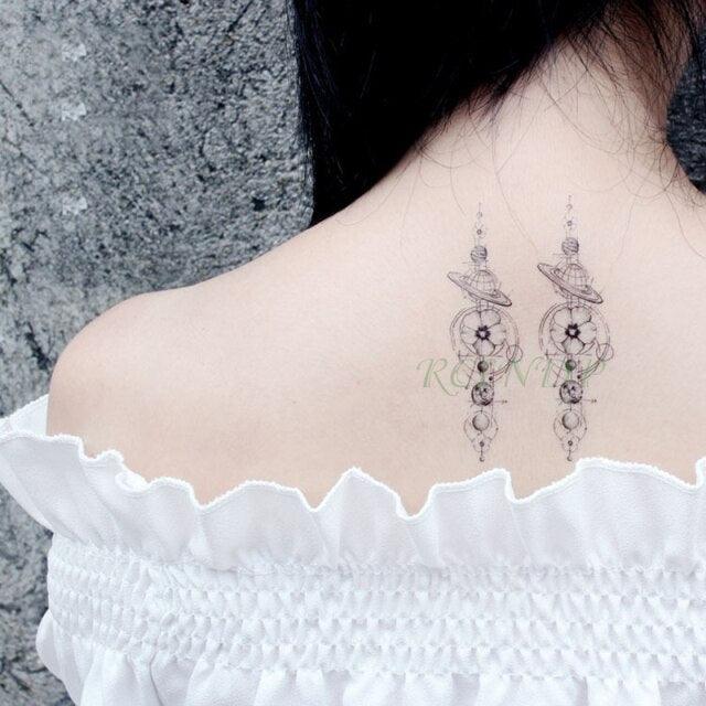 Black Waterproof Temporary Bird Tattoo Sticker Arm Leg Wrist Modern Small Tattoo For Womens And Kids