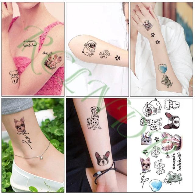 Black Waterproof Temporary Tattoo Sticker Different Design Colorful Fake Tattoo Arm Hand For Halloween Party Womens Mens