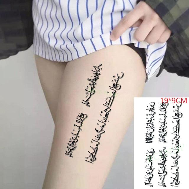 Black Waterproof Temporary Tattoo Sticker Different Design Colorful Fake Tattoo Arm Hand For Halloween Party Womens Mens