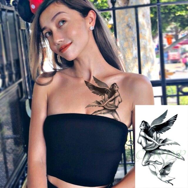 Black Waterproof Temporary Tattoo Sticker Different Design Colorful Fake Tattoo Arm Hand For Halloween Party Womens Mens