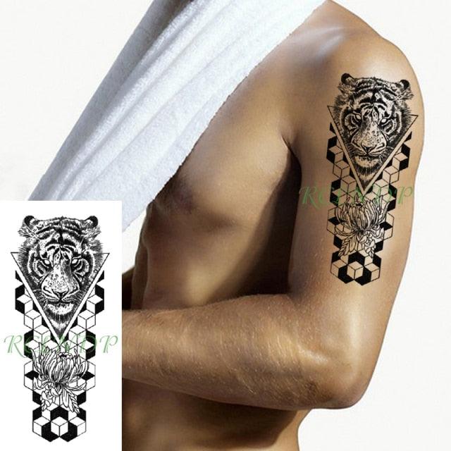 Black Waterproof Temporary Tattoo Sticker Different Design Colorful Fake Tattoo Arm Hand For Halloween Party Womens Mens