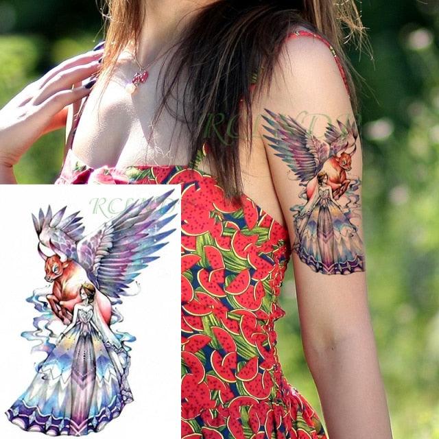Black Waterproof Temporary Tattoo Sticker Different Design Colorful Fake Tattoo Arm Hand For Halloween Party Womens Mens