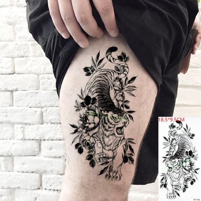Black Waterproof Temporary Tattoo Sticker Different Design Colorful Fake Tattoo Arm Hand For Halloween Party Womens Mens