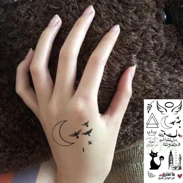 Black Waterproof Temporary Tattoo Sticker Different Design Colorful Fake Tattoo Arm Hand For Halloween Party Womens Mens