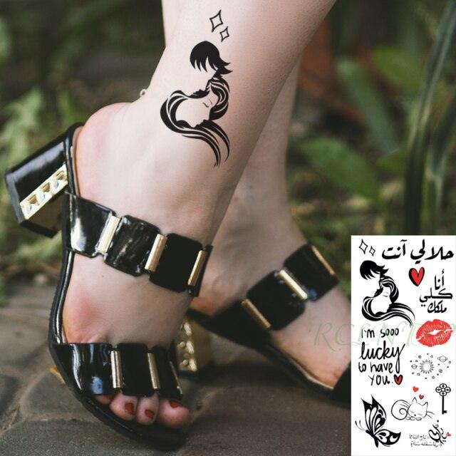 Black Waterproof Temporary Tattoo Sticker Different Design Colorful Fake Tattoo Arm Hand For Halloween Party Womens Mens