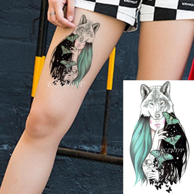 Black Waterproof Temporary Tattoo Sticker Different Design Colorful Fake Tattoo Arm Hand For Halloween Party Womens Mens