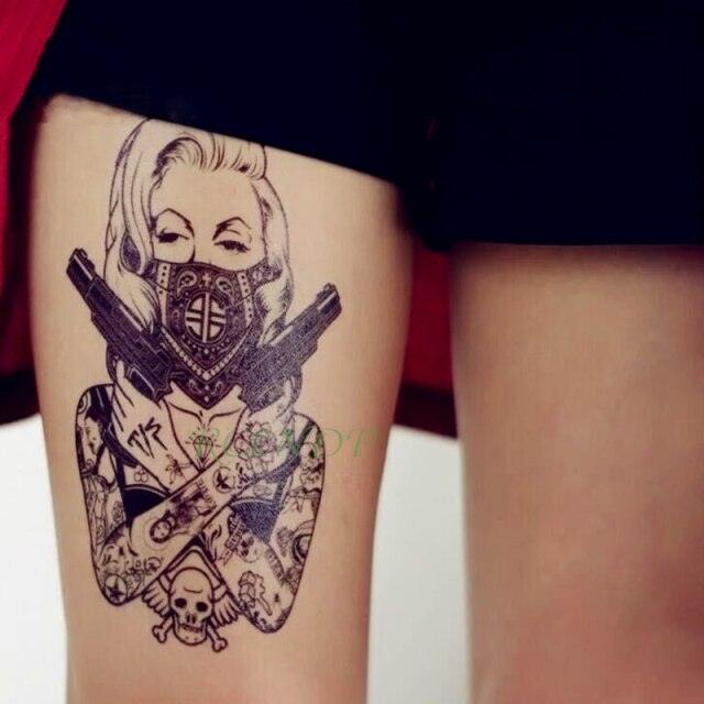 Black Waterproof Temporary Tattoo Sticker Different Design Colorful Fake Tattoo Arm Hand For Halloween Party Womens Mens
