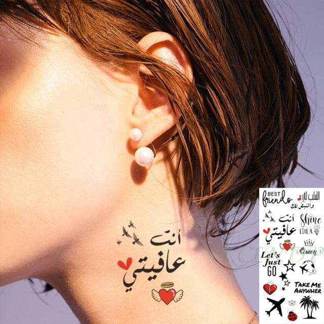 Black Waterproof Temporary Tattoo Sticker Different Design Colorful Fake Tattoo Arm Hand For Halloween Party Womens Mens