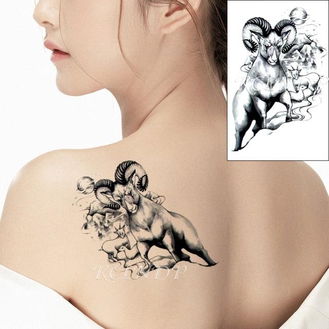 Black Waterproof Temporary Tattoo Sticker Different Design Colorful Fake Tattoo Arm Hand For Halloween Party Womens Mens