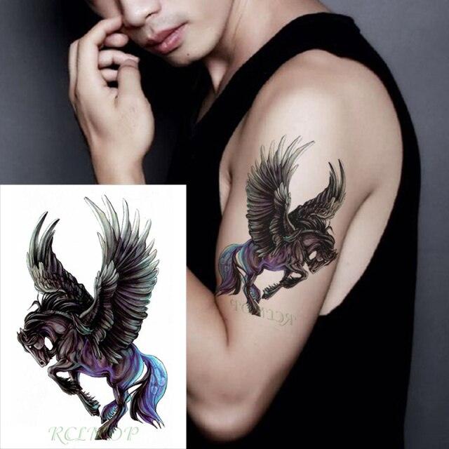 Black Waterproof Temporary Tattoo Sticker Different Design Colorful Fake Tattoo Arm Hand For Halloween Party Womens Mens