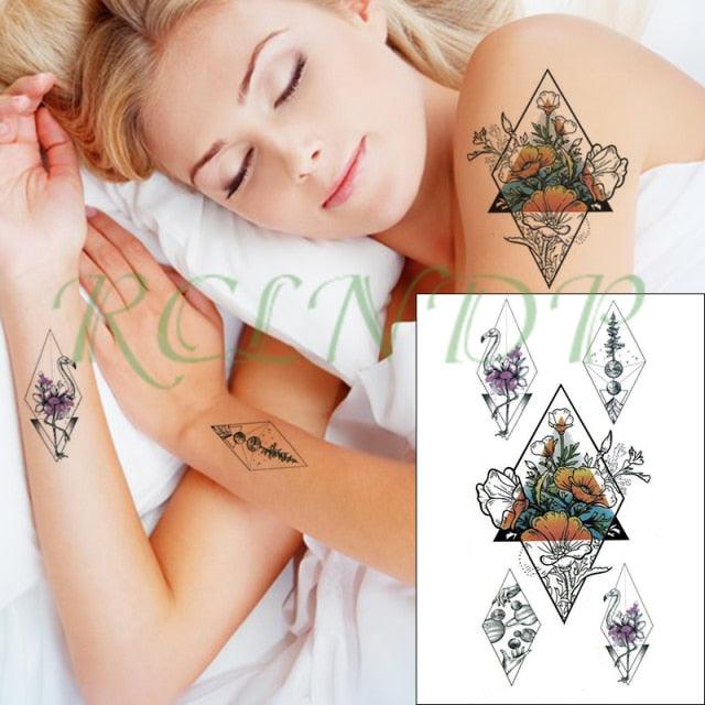 Black Waterproof Temporary Tattoo Sticker Different Design Colorful Fake Tattoo Arm Hand For Halloween Party Womens Mens