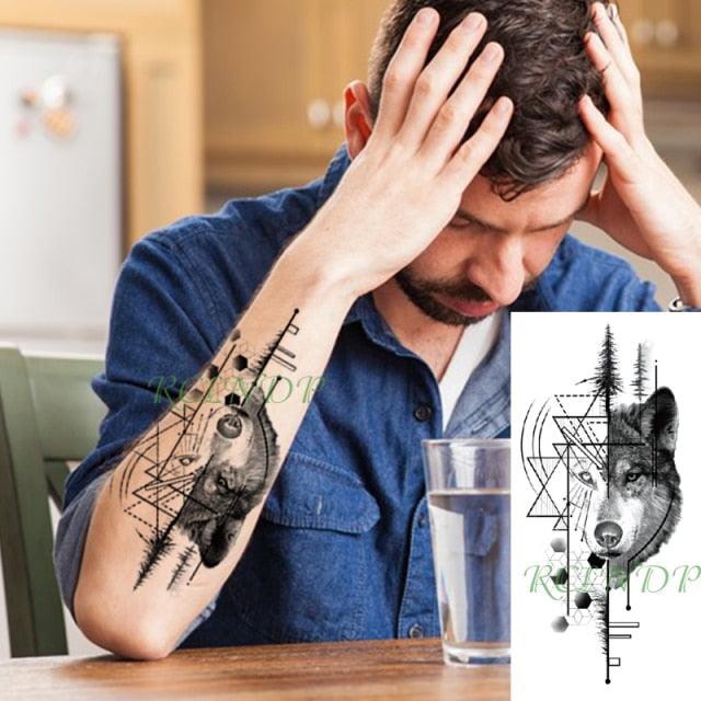 Black Waterproof Temporary Tattoo Sticker Different Design Colorful Fake Tattoo Arm Hand For Halloween Party Womens Mens