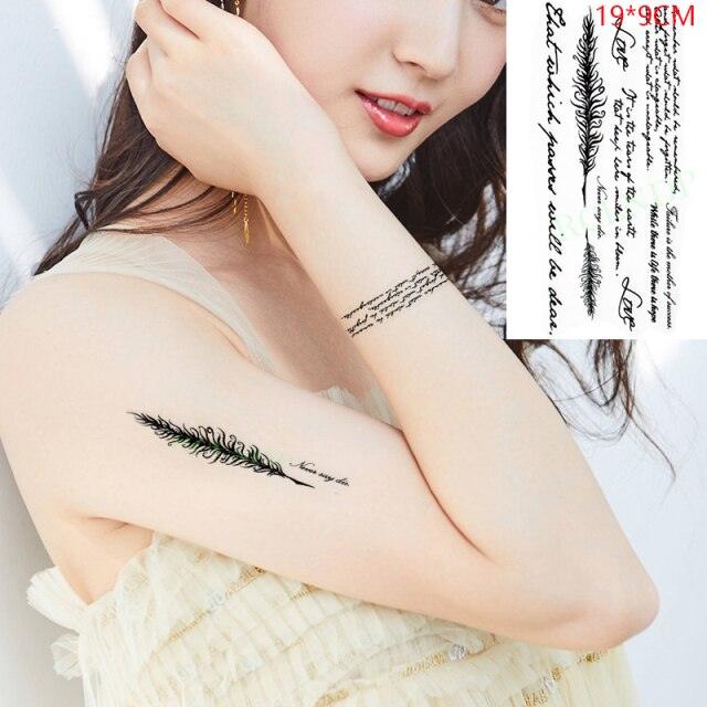 Black Waterproof Temporary Tattoo Sticker Different Design Colorful Fake Tattoo Arm Hand For Halloween Party Womens Mens