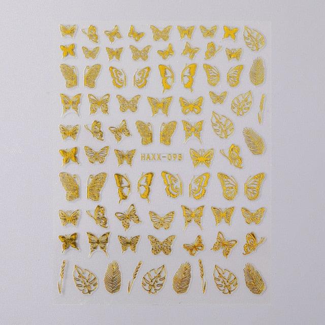 Black White Butterfly 3D Nails Sticker Geometry Decals Flower Gold Decals Designs For Nail Art Manicures Decorations Art Decorations Decoration Decal Self-Adhesive 3D Wave Design Decoration for Women Girls Tape Nail Art Stickers Decal Decoration
