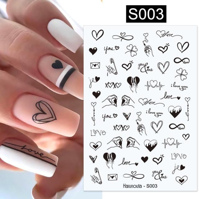 Black White Butterfly 3D Nails Sticker Geometry Decals Flower Gold Decals Designs For Nail Art Manicures Decorations Art Decorations Decoration Decal Self-Adhesive 3D Wave Design Decoration for Women Girls Tape Nail Art Stickers Decal Decoration