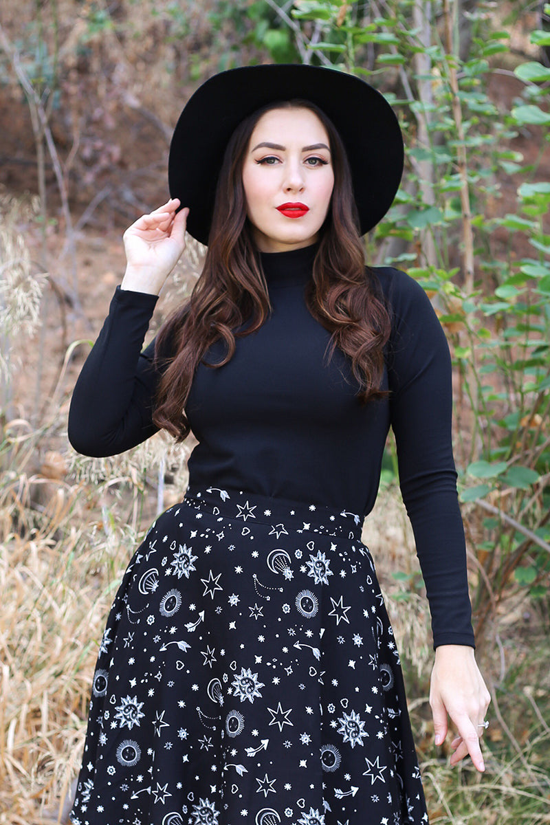 Black Mock Neck Top - 1X only
