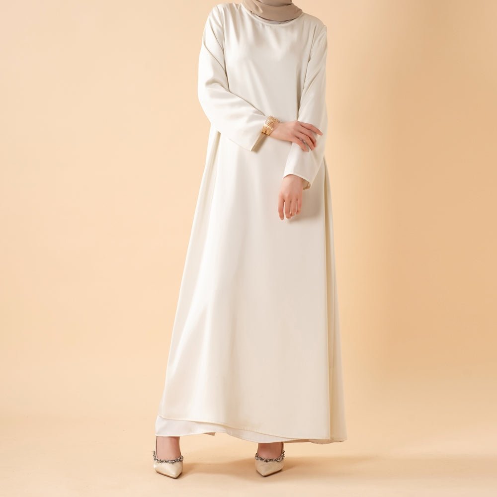 Luxury Floral Embroidered Double-Layer Chiffon Open Abaya(MOA308)