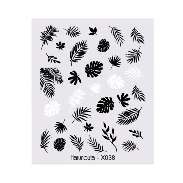Blue Marble Water Decal Sticker Wave Line Flower Leaf Tree Summer Slider Decor For Manicuring Nail Art Watermarks Curve Graffiti Nail Design for Acrylic Nail Supplies Designer Nail Decorations for Women Girls Kids