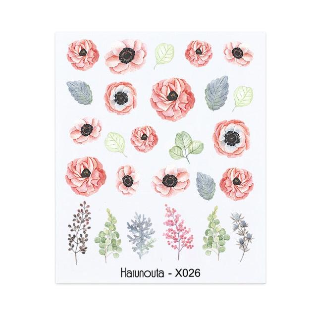 Blue Marble Water Decal Sticker Wave Line Flower Leaf Tree Summer Slider Decor For Manicuring Nail Art Watermarks Curve Graffiti Nail Design for Acrylic Nail Supplies Designer Nail Decorations for Women Girls Kids