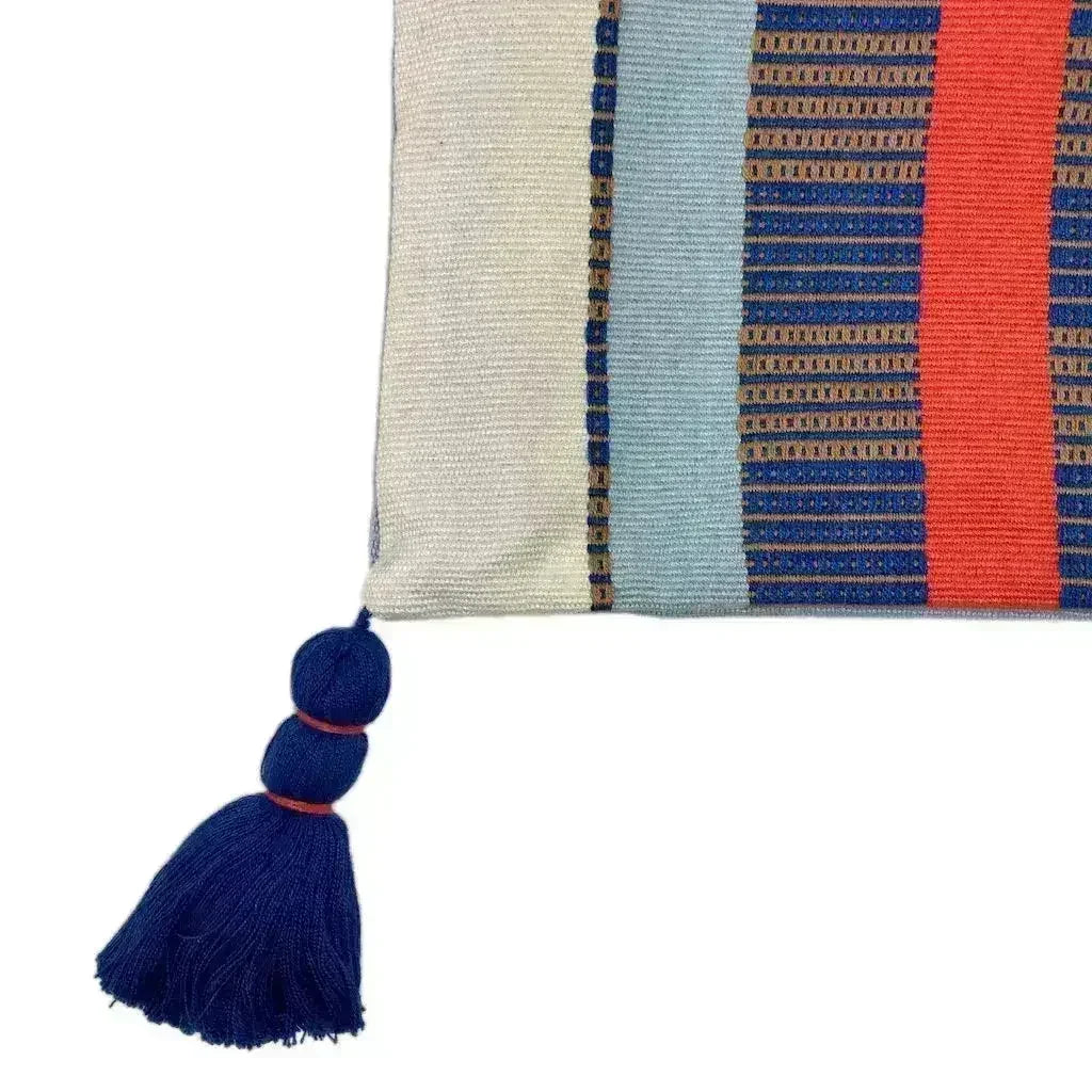 White Striped Backstrap Clutch