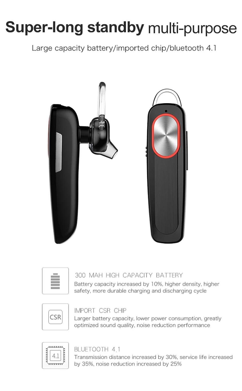Bluetooth Headset Noise Cancelling Bluetooth Headphones Bluetooth Driving Earpiece Long Standby Mic Handsfree Wireless Bluetooth Earphone Workout Headphones Colorful Ear Hook For Phone Ear Wireless Sport Headphones Hands-Free Comfortable Business Earbud