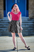 Retro Boat Neck Top in Hot Pink