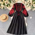 Bohemian Embroidered Linen-Look Maxi Dress(MS460)